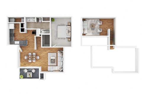 a floor plan of a house with a bedroom and a living room at The Summit by Picerne, Nevada, 89052